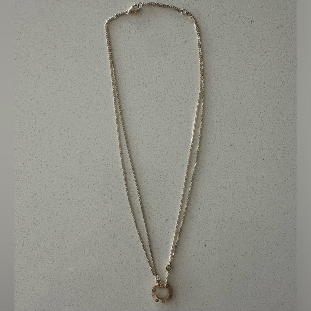 Elegant Gold Cartier Necklace with diamond Pendant - Picture 2 of 3